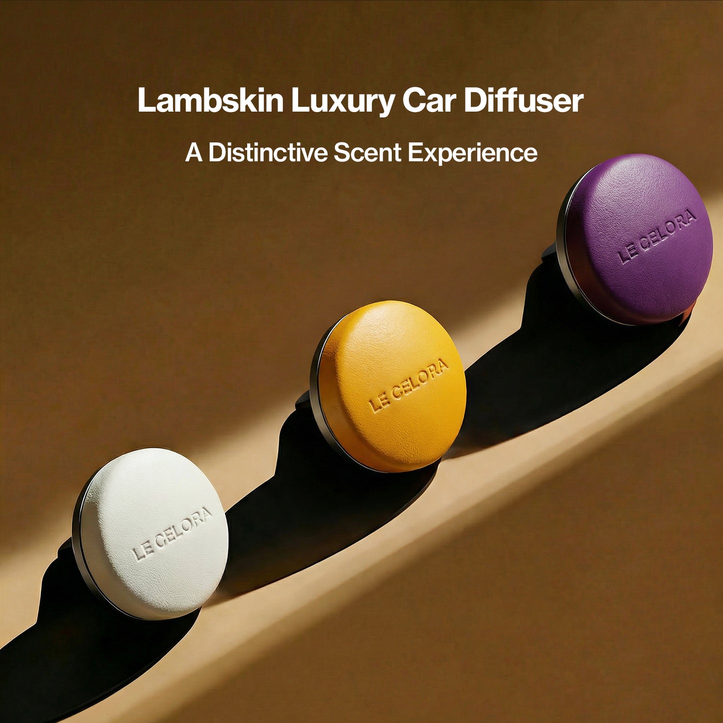 LECELORA Car Diffuser with 6 Scent Refills - Luxury Leather Vent Clip Long Lasting Car Air Freshener, Perfect Birthday Anniversary Valentines Gift for Him Her-Oud Lumiere