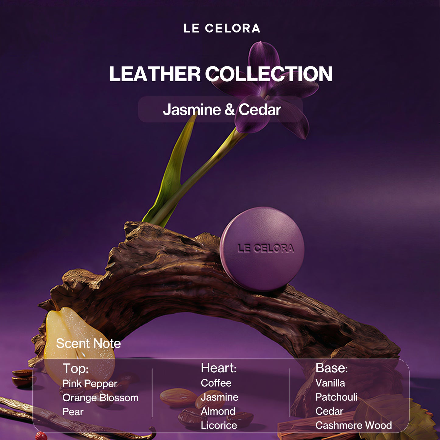 LECELORA Car Air Freshener Diffuser - Premium Leather Vent Clip Car Gift for Men & Women, 180+ Day Long Lasting Scent, Auto Air Freshener-Velours Nocturne